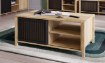 Forte Журнальний столик з ламелями 105x65 см Jytana Дуб Mauvella/Чорний, CFTT5161-M635 - Home Club