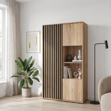 Forte Витрина 95 см Arank «Дуб Маувелла»/Черный, AXKV621L-M635 - Home Club