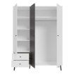 Forte Шкаф 155 см Harllson, белый/Uni, серый «Вольфрам», HLTS731LEC-M806 - Home Club, изображение 3