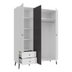 Forte Шкаф 155 см Harllson, белый/Uni, серый «Вольфрам», HLTS731LEC-M806 - Home Club, изображение 5