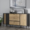 Forte Комода з ламелями 160 см Joakimis Дуб Mauvella/Чорний, JMXK231-M637 - Home Club