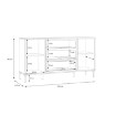 Forte Комода з ламелями 160 см Joakimis Дуб Mauvella/Чорний, JMXK231-M637 - Home Club, зображення 5