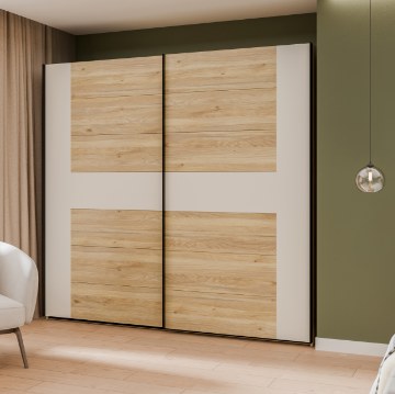 Forte Шкаф 220 см Bellevue, цвет «Песочный»/«Дуб Маувелла», BLQS92711-M802 - Home Club