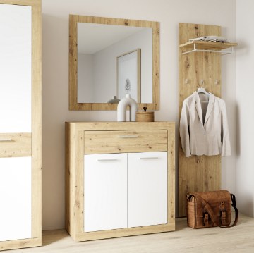 Forte Шкафчик 85 см Baccio, белый/дуб Artisan, BCCK222-C830 - Home Club