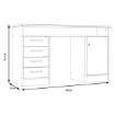 Forte Белый письменный стол размером 125x55 см с 4 ящиками и шкафчиком, закрывающимся на ключ, MT931-120 - Home Club, изображение 6