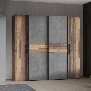 Forte Шкаф 200 см Narago Old – Wood Vintage/Бетон, KLTS62321-C754 - Home Club