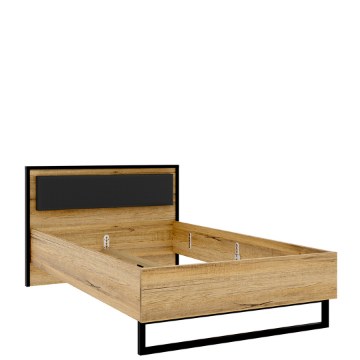Forte Односпальная кровать 120x200 см Oriental Tree, дуб Bartex/черный, HUDL1122-M525 - Home Club