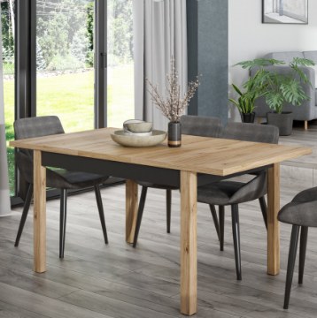 Forte Розкладний стіл 120x80 см Joakimis Дуб Mauvella/Чорний, TBLT7081-M682 - Home Club