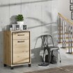 Forte Шафа для взуття в стилі лофт, 55 см, з висувною шухлядою Trondheim, дуб Artisan/чорний дуб, TDHD211-C773 - Home Club