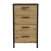 Forte Комод із 4 шухлядами, 50 см, Kirikus, дуб Artisan/чорний, KUSK214-C934 - Home Club, зображення 2