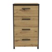 Forte Комод із 4 шухлядами, 50 см, Kirikus, дуб Artisan/чорний, KUSK214-C934 - Home Club, зображення 3