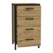 Forte Комод із 4 шухлядами, 50 см, Kirikus, дуб Artisan/чорний, KUSK214-C934 - Home Club, зображення 5