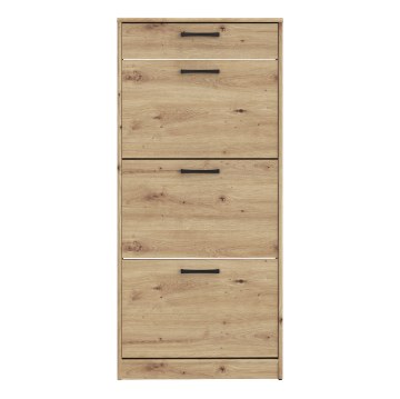 Forte Шкафчик для обуви 60x20 см с выдвижным ящиком Niko, дуб Artisan, NIKD311-D78 - Home Club