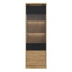 Forte Узкая витрина с подсветкой, 65 см, Kaszimiro, дуб Waterford/черный, KZMV711RB-M328 - Home Club, изображение 2