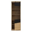 Forte Узкая витрина с подсветкой, 65 см, Kaszimiro, дуб Waterford/черный, KZMV711RB-M328 - Home Club, изображение 3