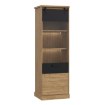 Forte Узкая витрина с подсветкой, 65 см, Kaszimiro, дуб Waterford/черный, KZMV711RB-M328 - Home Club, изображение 4