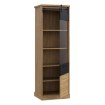 Forte Узкая витрина с подсветкой, 65 см, Kaszimiro, дуб Waterford/черный, KZMV711RB-M328 - Home Club, изображение 5
