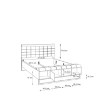 Forte Двоспальне ліжко 160x200 см Jakobina Дуб Клепковий/Дуб Чорний, JKBL1165-C795 - Home Club, зображення 4
