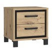 Forte Приліжкова тумба 50 см із шухлядами Trondheim, дуб Artisan/чорний дуб, TDHK011-C773 - Home Club, зображення 4