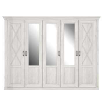 Forte Шафа з дзеркалом 270 см Kashmir, біла сосна, KSMS85-D43 - Home Club