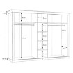 Forte Шкаф с зеркалом 270 см Kashmir, белая сосна, KSMS85-D43 - Home Club, изображение 6