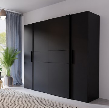 Forte Шкаф 200 см Kalixtus, чёрный/белый, KLTS62321-Q217 - Home Club