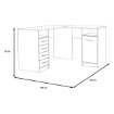 Forte Білий кутовий стіл розміром 125x125 см з 4 шухлядами та шафкою, OFDB125-120 - Home Club, зображення 7