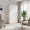 Forte Шафа 96 см Duraoak Білий/Білий глянцевий/Дикий дуб натуральний, DUKS822LB-Q356 - Home Club, зображення 2