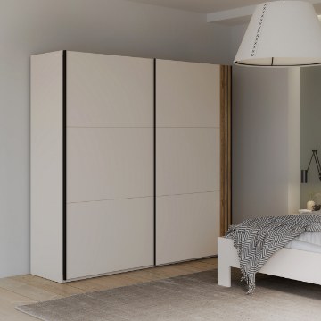 Forte Шкаф с раздвижными дверцами 220 см Waikato, песочный, WKTS92316-M902 - Home Club