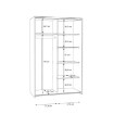 Forte Розсувна шафа 120 см Ozzula, біла, OZLS722X10-120 - Home Club, зображення 5