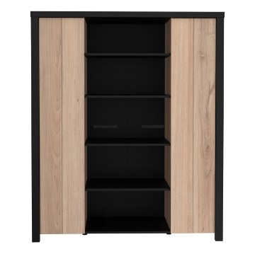 Forte Витрина 130 см Black Hill Слива Comano/Черный, BLHV5311-C876 - Home Club