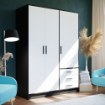 Forte Шафа 150 см з висувними ящиками Jupiter, чорно-біла, JPTS84T-T10 - Home Club