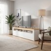 Forte Шафа 181 см Duraoak Білий/Білий глянцевий/Дикий дуб натуральний, DUKT122B-Q356 - Home Club, зображення 2