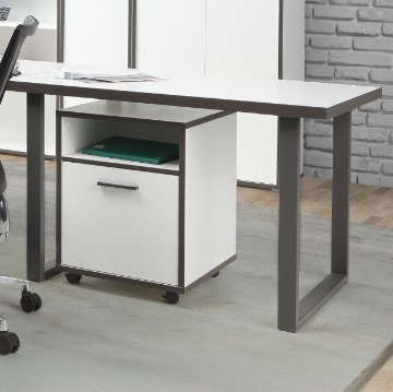Forte Письменный стол 120x75 см Keflavik, белый/графитовый, KFLB211-120-940 - Home Club