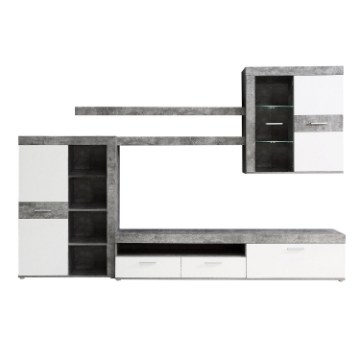 Forte Меблева стіна 300 см Zumba Білий/Бетон світло-сірий, ZMBM01LB-C251 - Home Club