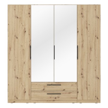 Forte Шкаф с зеркалом и ящиками, 200 см, Cadixo, дуб Artisan, CDXS84S-D78 - Home Club