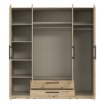 Forte Шкаф с зеркалом и ящиками, 200 см, Cadixo, дуб Artisan, CDXS84S-D78 - Home Club, изображение 3