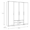 Forte Шкаф с зеркалом и ящиками, 200 см, Cadixo, дуб Artisan, CDXS84S-D78 - Home Club, изображение 6