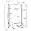 Forte Шкаф с зеркалом и ящиками, 200 см, Cadixo, дуб Artisan, CDXS84S-D78 - Home Club, изображение 7