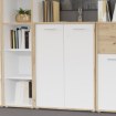 Forte Шкафчик 90 см Keflavik, белый/дуб Artisan, KFLK321-C881 - Home Club, изображение 2