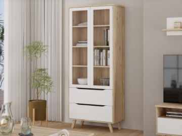 Forte Витрина шириной 90 см с ящиками Vankka «Дубовая доска»/Белый, VNKV722-L25 - Home Club