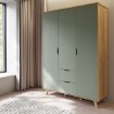 Forte Шафа 140 см з висувними ящиками Vankka, дуб Mauvella/шавлія, VNKS832-M801 - Home Club