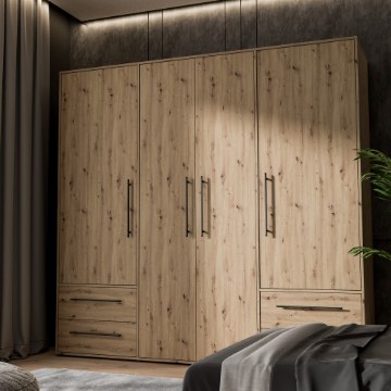 Forte Шкаф 210 см с ящиками, дуб Artisan, MKSS841-D78 - Home Club