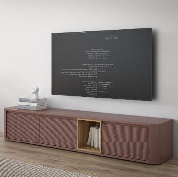 Forte Тв-тумба 220 см Breathtaker, терракота/дуб Mauvella, BTHTH141-Q191 - Home Club
