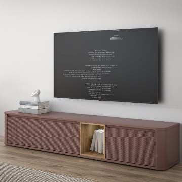 Forte Тв-тумба 220 см Breathtaker, терракота/дуб Mauvella, BTHTH141-Q191 - Home Club