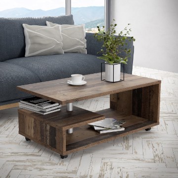 Forte Кофейный столик на колесиках 105x60 см Bailey Old – Wood Vintage, BL1T01-H51 - Home Club