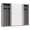 Forte Шкаф-купе 270 см Rondino, дуб песочный/белый глянцевый, RDNS127E1-T30 - Home Club, изображение 2
