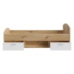 Forte Односпальная кровать 90x200 см с ящиками Culgoa, белый/дуб Artisan, CUGL091-M164 - Home Club, изображение 3