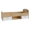 Forte Односпальная кровать 90x200 см с ящиками Culgoa, белый/дуб Artisan, CUGL091-M164 - Home Club, изображение 4