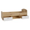 Forte Односпальная кровать 90x200 см с ящиками Culgoa, белый/дуб Artisan, CUGL091-M164 - Home Club, изображение 5